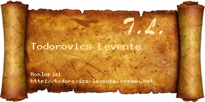 Todorovics Levente névjegykártya