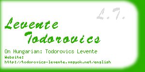 levente todorovics business card